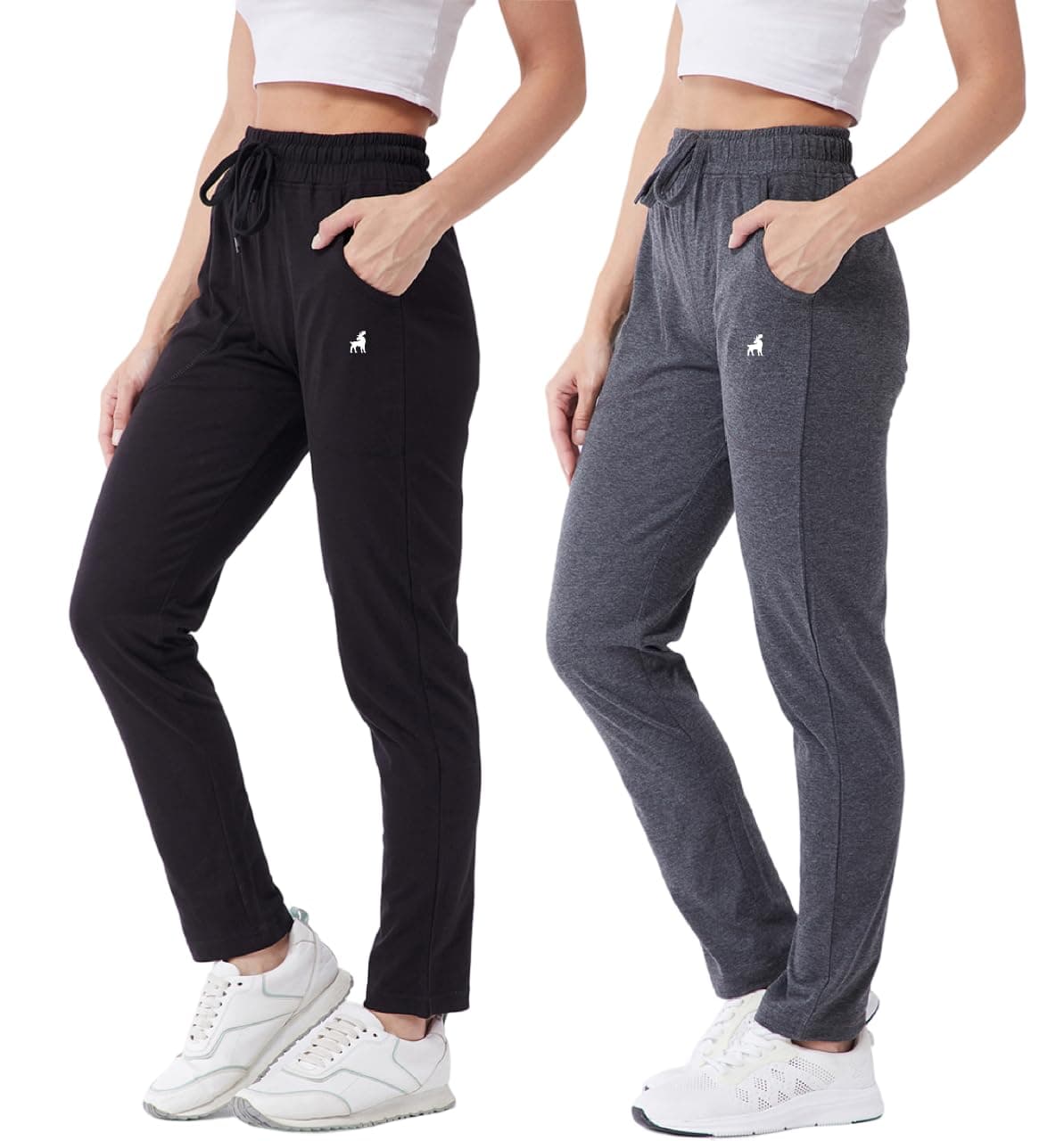 Modeve Women's Regular Fit Track Pants (MOD-4101-COMBO2-2XL_Anthra and Black