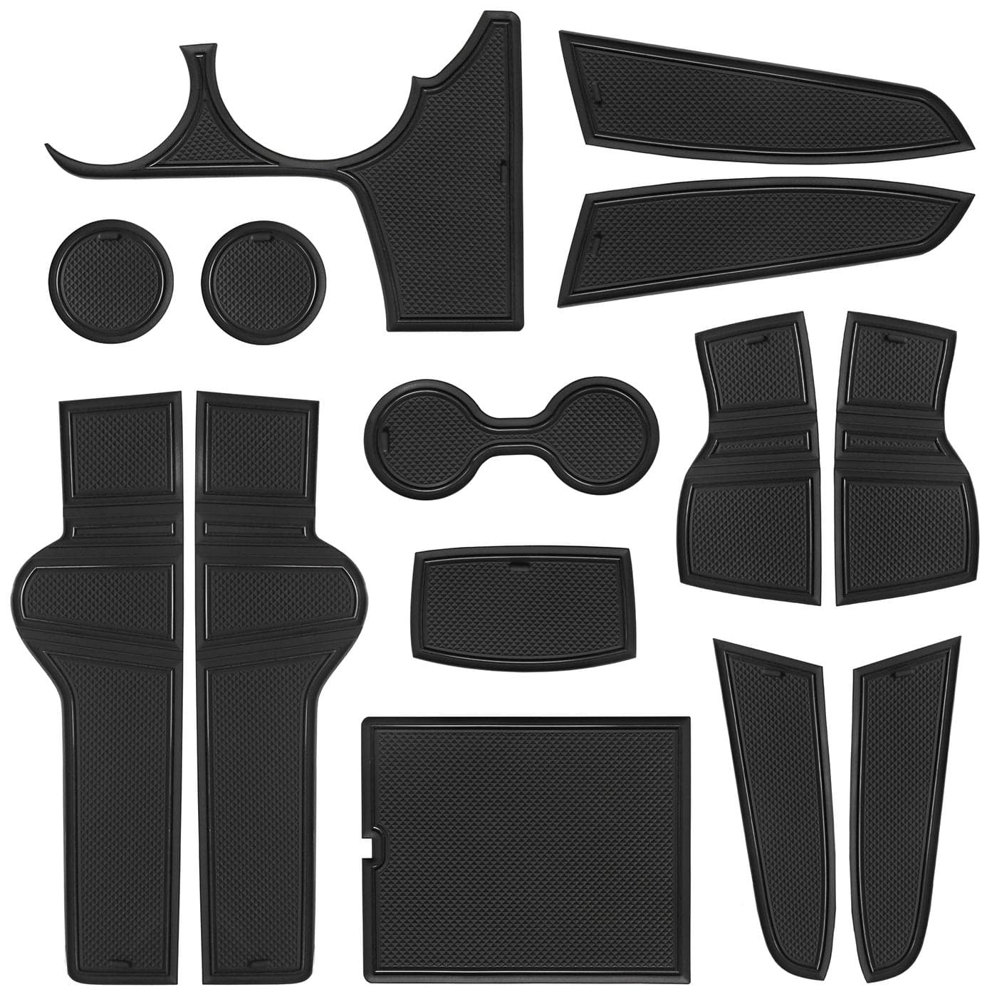 SENSHINE Customized Liners for Kia Sportage NQ5 Accessories 2023 2024 2025 Hybrid Cup Holder Insert Liner Center Console Liner Glove Box Mats Inserts NonSlip Mats Pad 14PC Set Black Trim
