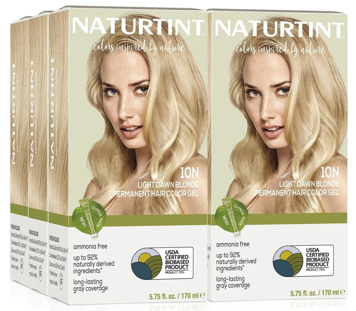 Naturtint 10N Light Dawn Blonde Permanent Hair Color Pack of 6 Ammonia Free Vegan Cruelty Free up to 100 Gray Coverage Long Lasting Results Packaging may vary