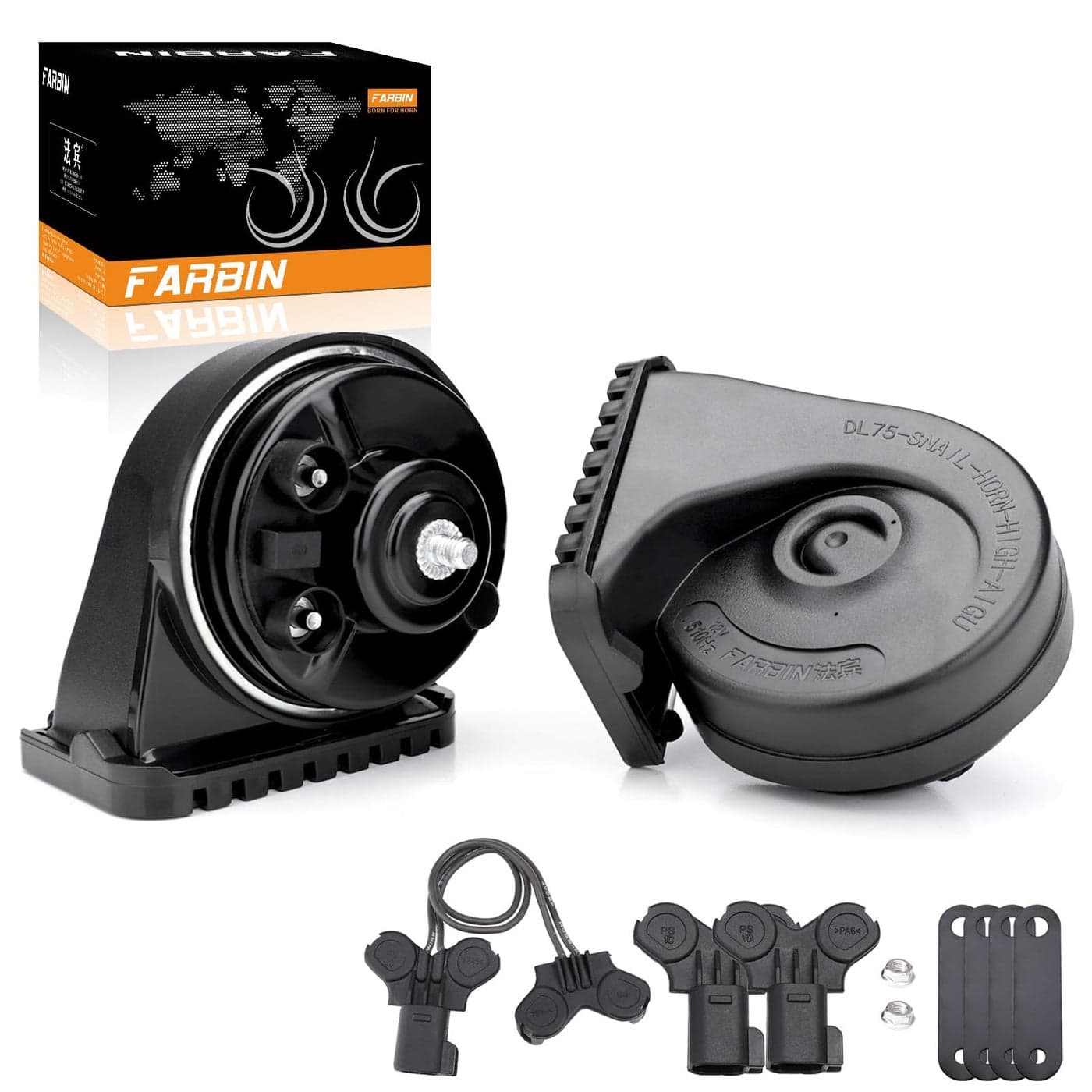 FARBIN Loud Horn Compatible with FordGMChrysler F150 12V Car Horn Loud DualTone Electric Snail Horns Waterproof Special Interface