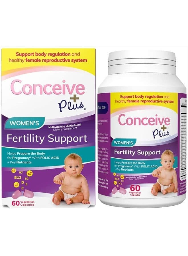 Conceive Plus Womens Fertility Support - Fertility Supplements For Women, Prenatal Vitamin, 60 Capsules, 30 Day Supply