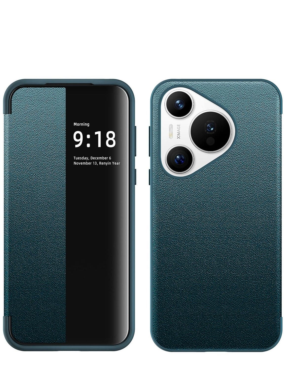 Slim Flip Case for Huawei Pura 80 Pro 2025 with Clear View Window Magnetic Design Shockproof Drop Protection Protective Cover
