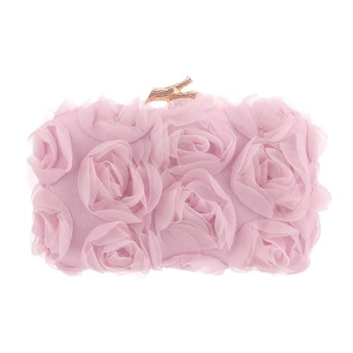 Freie Liebe Women's Lace Floral Clutch Purses Formal Flower Evening Handbags with Chain for Wedding, Prom, Party