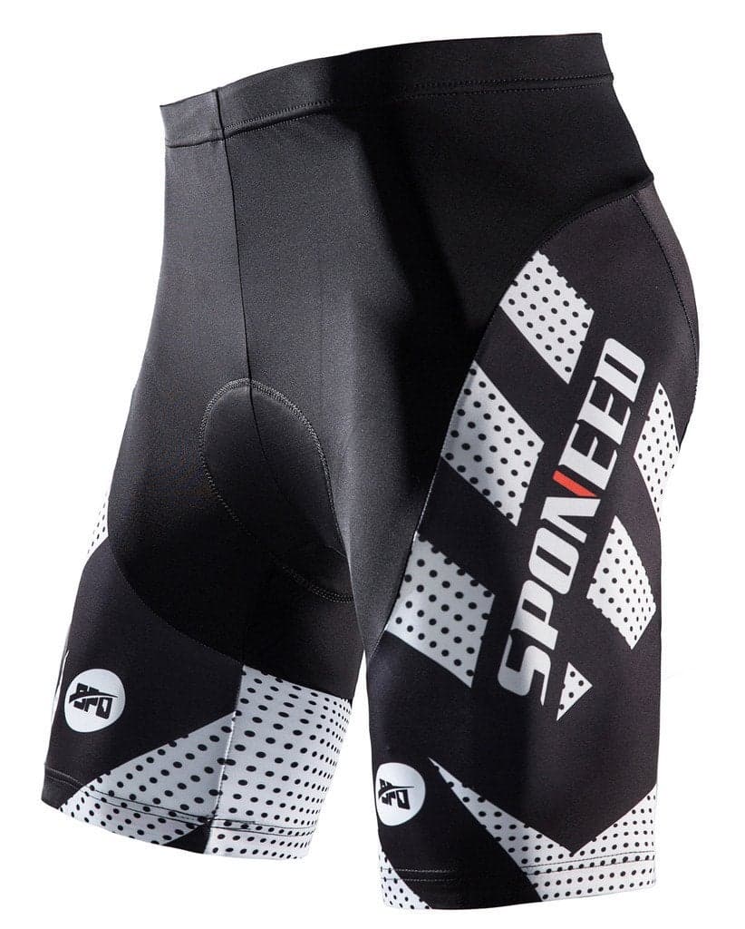 sponeed Men Cycle Pants Cushioned Road Biking Biker Tights Gel Padded Spandex Workout Cycling Shorts US XXL White