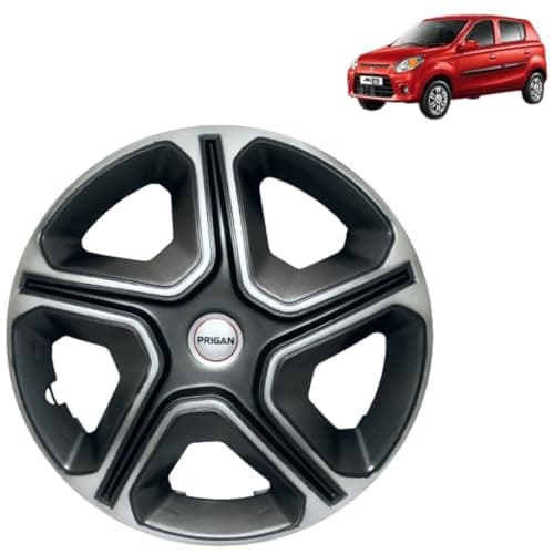 Prigan Alto 800 Grey Silver Wheel Cover 12", for Alto 800 (Set of 4 Pcs) (Press Fitting) Model Name- Nexon Grey Silver 12