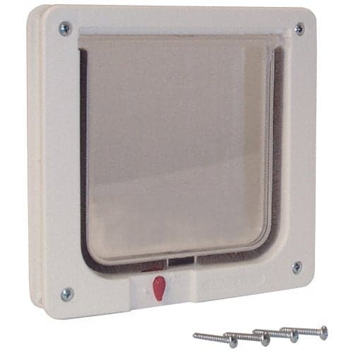 Perfect Pet Cat Flap Door with 4 way Lock Pet Door, 6 1/4 x 6 1/4" Flap Size