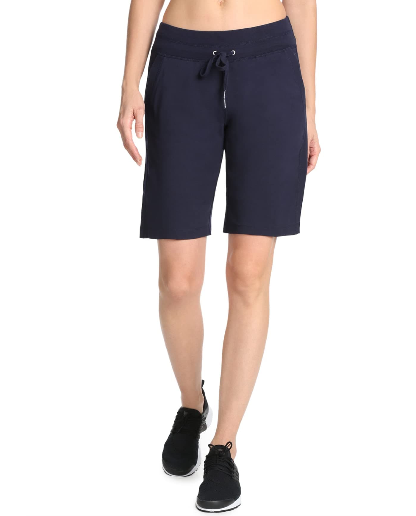 Danskin Women's Essential Bermuda Short, Midnight Navy, Medium