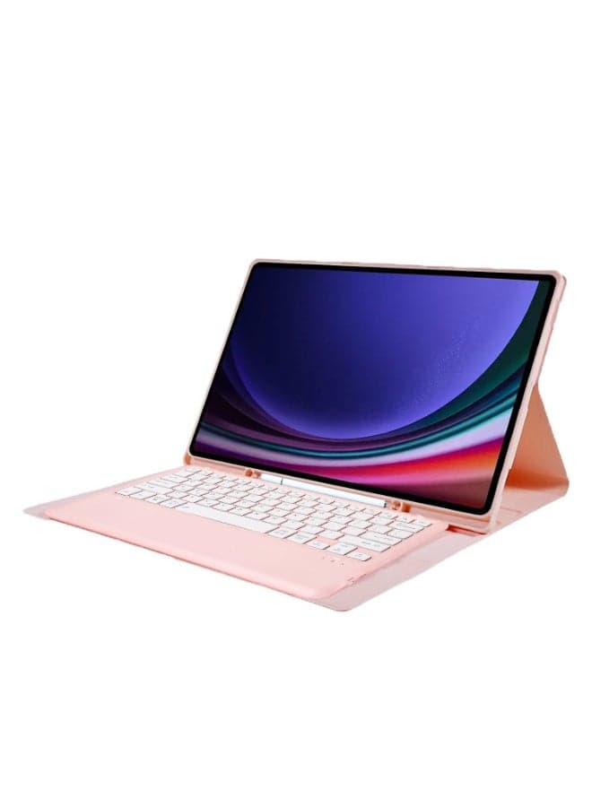 Arabic and English Keyboard Case Compatible with Samsung Galaxy Tab S11 Ultra 14.6'' 2025 (SM-X930/X936B) Slim PU Cover Detachable Wireless Keyboard