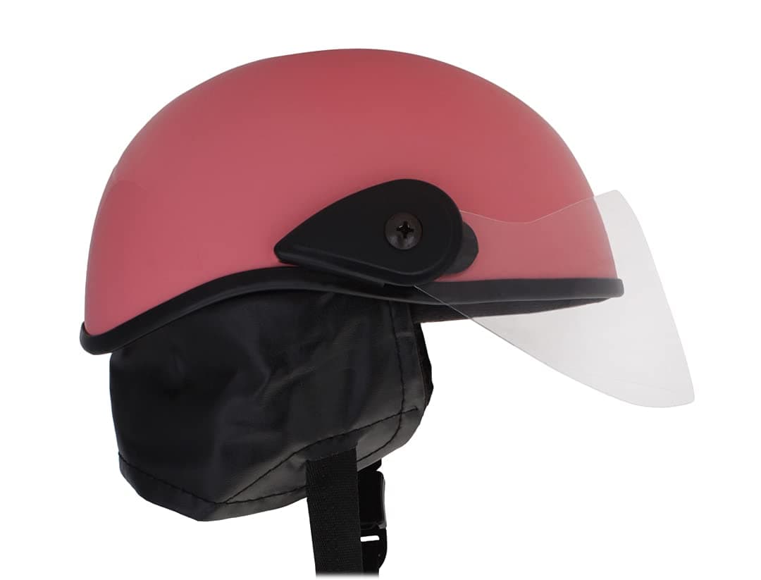 Western Era Stylish Half Face Helmet for Kids || Baby Safety and Comfort || (3-12 Years) (Design 1, Pink Glossy)