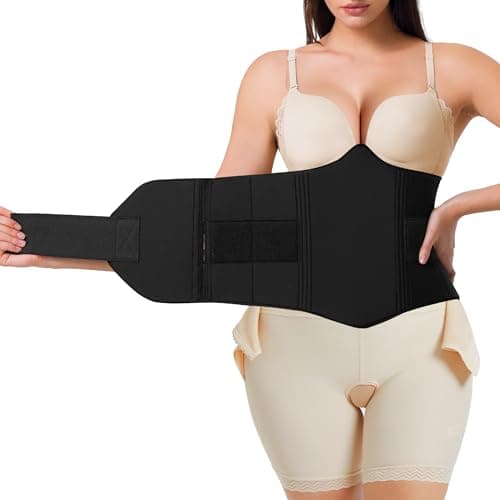 YERKOAD 360 Lipo Foam Ab Board Post Surgery Liposuction Abdominal Compression Boards Tummy Tuck Recovery Waist Cincher(Black,M
