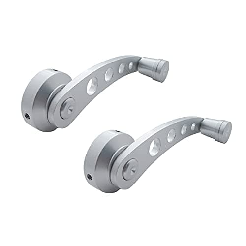 United Pacific 24009 Billet Aluminum Window Crank Handle Kit, Universal Application, 3 Adapters Included, Brushed Aluminum Finish – One Set (Pack of 2)