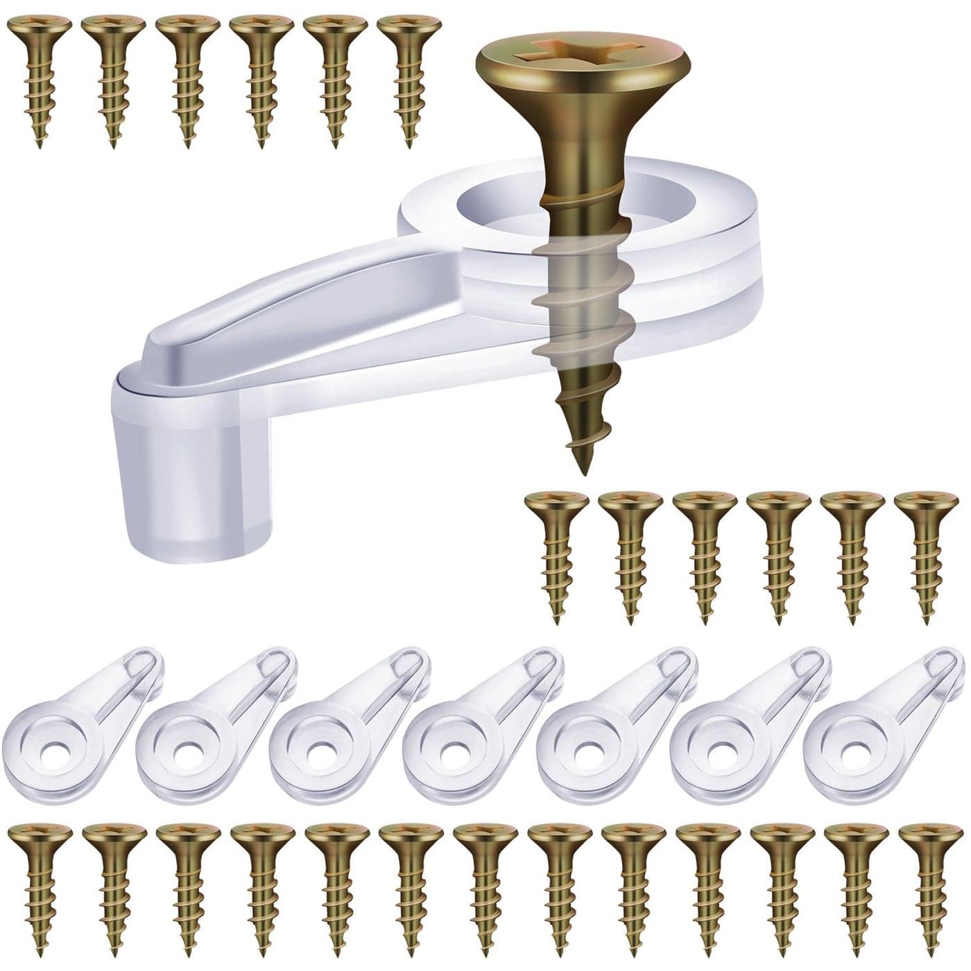 50 Pack Cabinet Door Glass Retainer Clips Kit Plastic Glass Panel Retaine 4 mm Clip with Screws for Mirrors Cabinets Doors