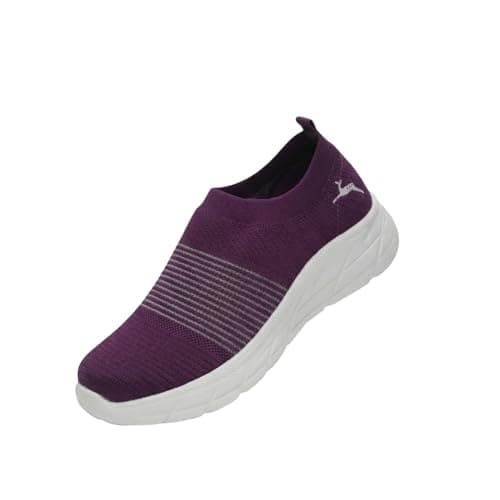 Marc Loire Comfortable & Stylish Slip-on Athleisure Sneaker Shoes with Comfort Insole for Athletics, Running, Jogging, Gym Training & Walking | Lightweight Casuals Shoes for Women (Purple, UK Footwear Size System, Adult, Women, Numeric, Medium, 5)