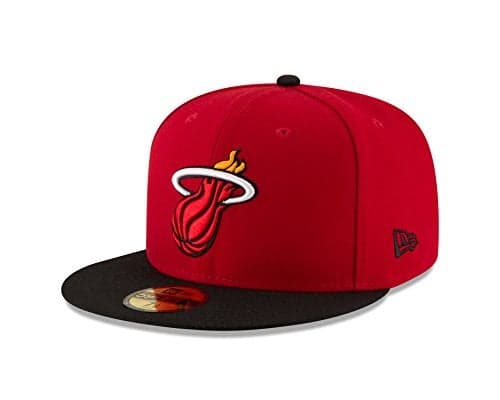 NBA Miami Heat Men's 2-Tone 59FIFTY Fitted Cap, 7.25, Scarlet