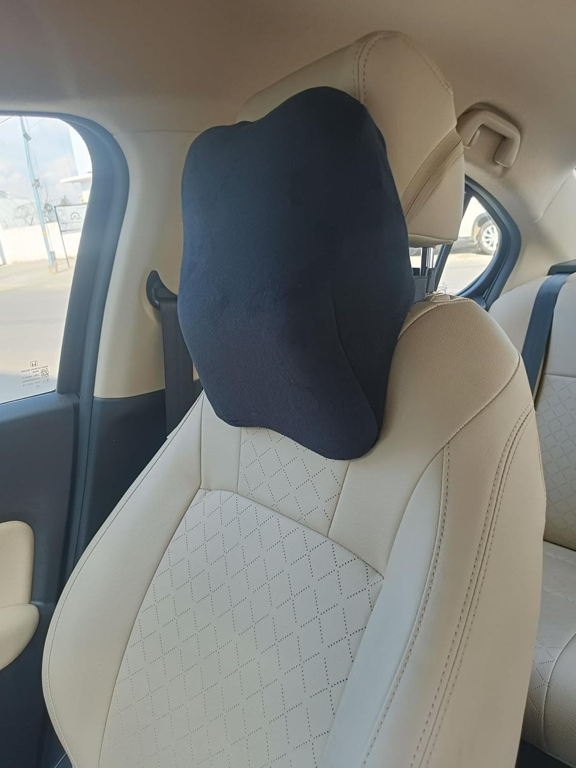 Asmofit Car Seat Neck Rest Pillow Memory Foam Headrest Seat Cushions Ideal for Neck Pain Relief Cervical Support Applicable for All Car Seats Black