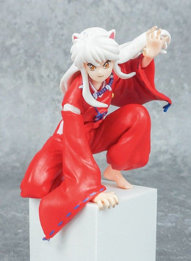 Inuyasha Crouching Red Robe Inuyasha Figure, Desk Decor and Adorable Birthday Gift 9cm