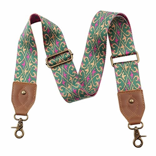 Nefelibata Purse Strap, 2" Cowhide Head Wide Shoulder Strap Adjustable Replacement,Retro Jacquard Embroidery Multi-pattern Crossbody Bag Straps for Handbag,Crossbody Bags(Yellow Bird)