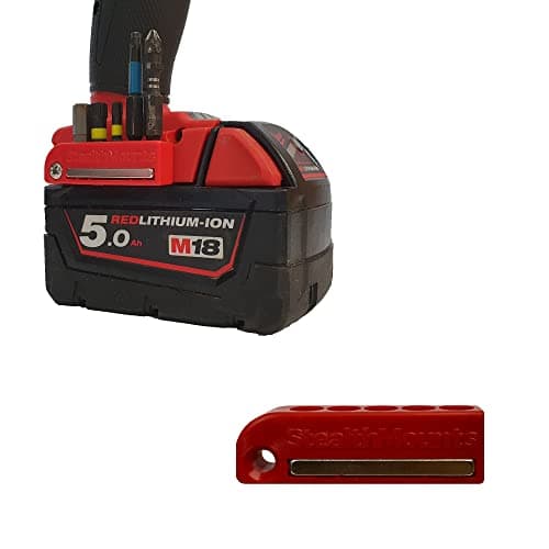 StealthMounts Magnetic Bit Holder for Milwaukee M18 (1 Pack) - Red | Made in UK