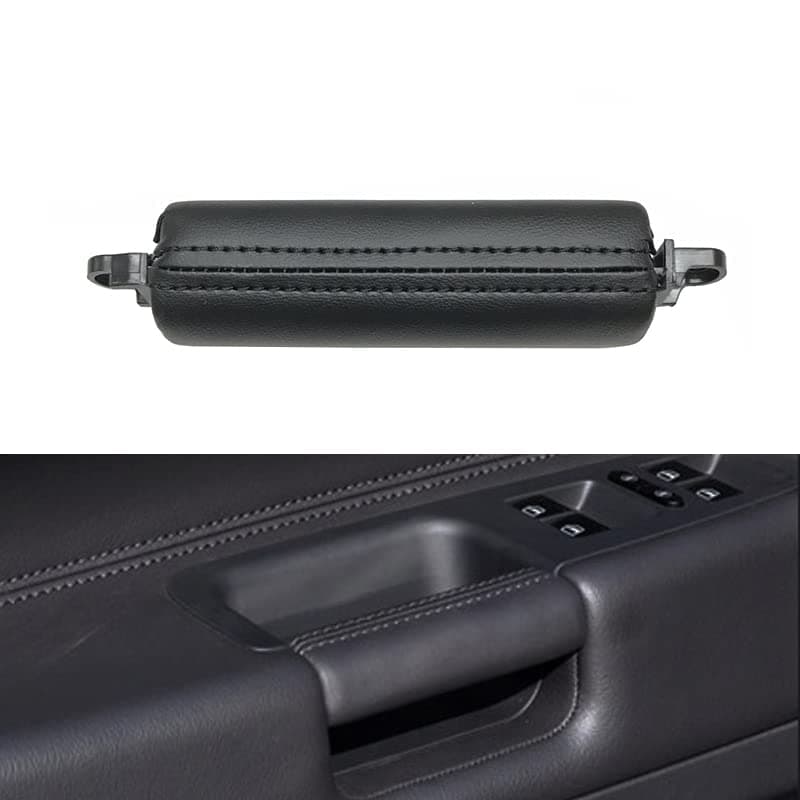 Fouedy Interior Car Front Right Left Driver Door Leather Pull Handle Replacement for VW Touareg 2003 2004 2005 2006 2007 2008 2009 2010 63197118inches Black