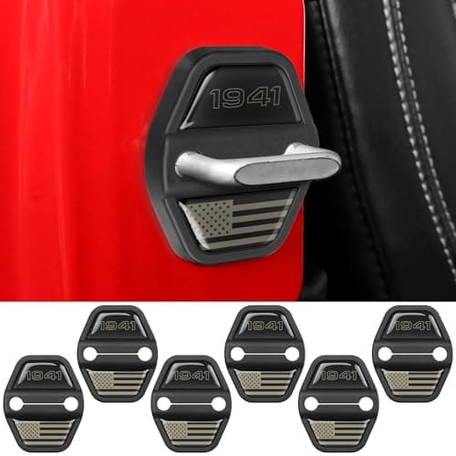 DWKJMYCP 6PCS Door Lock Decoration Cover for 20182024 2025 Jeep Wrangler JL JLU 4XE Unlimited Sahara Sports Rubicon 20202025 Gladiator JT Accessories Door Latch Guard Cover Black