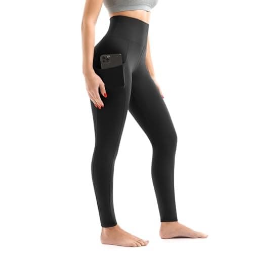 Walifrey Leggings with Pockets for Women, High Waisted Buttery Soft Womens Leggings for Gym Yoga Workout (Black 4XL)