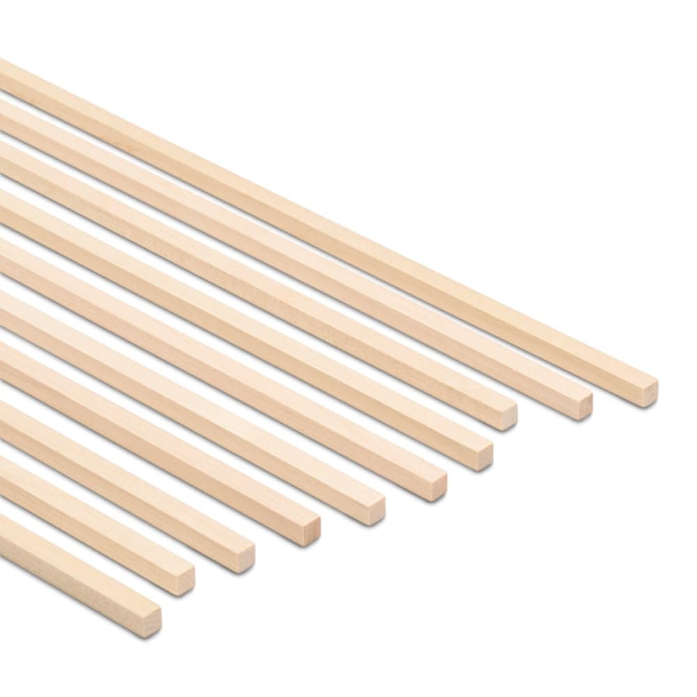 DIY Wooden Square Dowel Rod 14inch x 12 Pack of 25 Hobby Wood Sticks for Crafts Wood Trim Architecture Model Making by Woodpeckers
