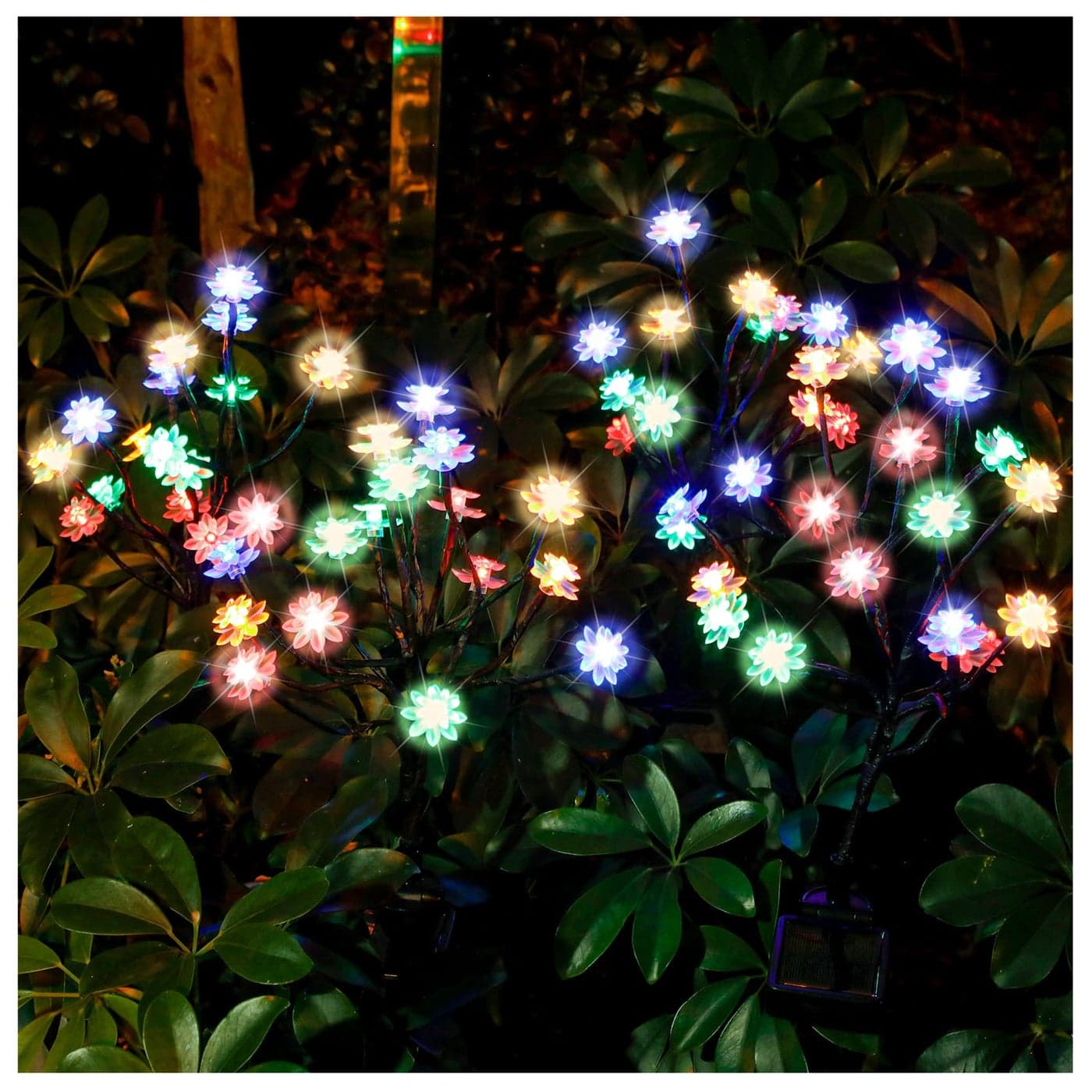 TONULAX Solar Garden Lights Upgraded Landscape Tree Lights with Larger Solar Capacity Decorative Light Outdoor for Pathway Patio Front Yard Decoration2 Pack