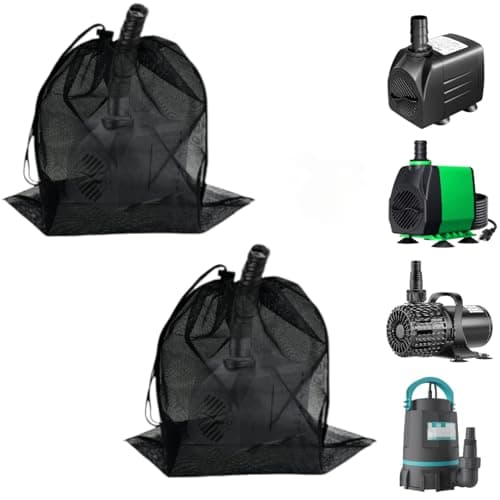 IWBOTQ 2 Pcs 118 x 157 Pond Pump Cover Pond Pump Filter Bag Black Media Bag Large Pump Mesh Bag for Outdoor Water Ponds Filters Water Filter Pump Outdoor Ponds Garden Swimming Pool 2 Pack