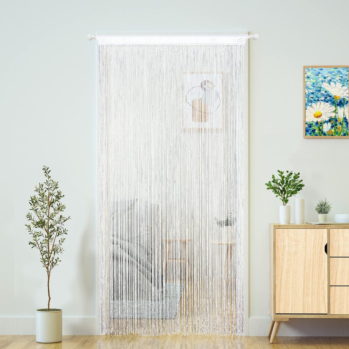 YaoYue Doorway String Curtain Door CurtainsBoho Hippie Hanging Fringe Room Divider for Patio Bedroom Closet Kitchen LaundryRoom Window Wall Door Decor39x110inch100280cmWhite