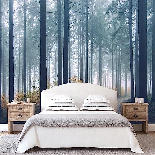 WFBHUADark Forest Tree Wallpaper Mural Nursery Woodland Natural Landscapes Wall Murals for Bedroom Living RoomNot Peel and Stick