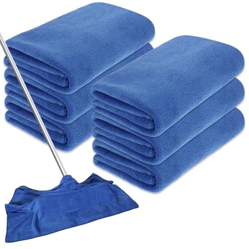 Anmrept 6 Pcs Extra Large Microfiber Cleaning Cloth Reusable Microfiber Towels Thick Washable Cleaning Towel for Home Office Windows Floors and Cars, 30 x 20 Inch(Blue)