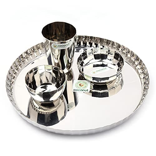 Coconut Stainless Steel (Heavy Guage) Citrus Dinner Set/Dinnerware - 4 Pieces