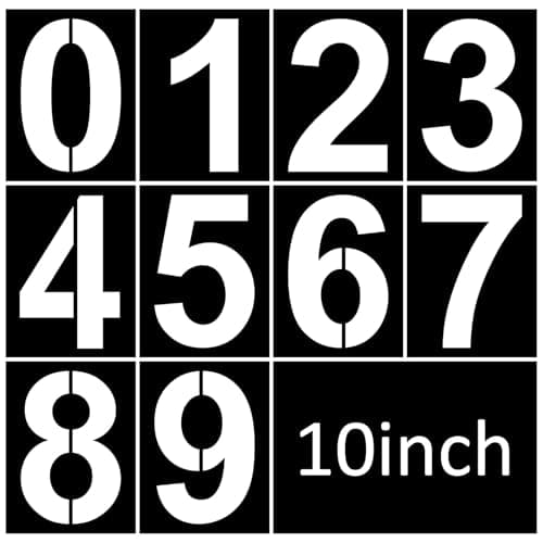 10 Inch Number Stencils Plastic Number Stencils Reusable Digital Painting Templates for Cake Stencil Address Templates