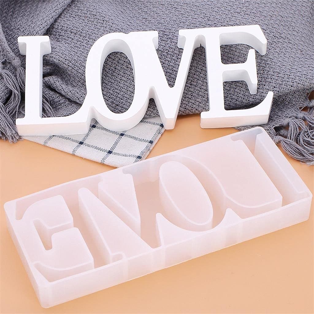 deziineFx Love Silicone Mould Love Resin Mold Love Sign Word Mold Epoxy Resin Molds for DIY Table Decoration Wedding Valentines Day Gifts