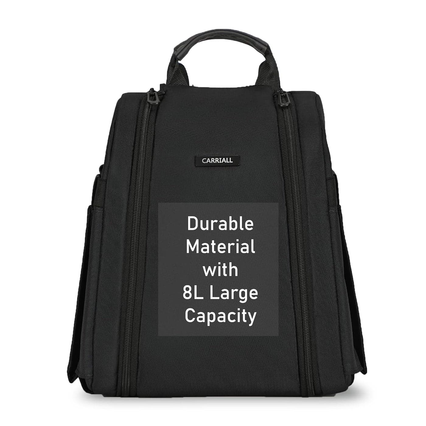 Carriall Black Meal BagTiffin Bag for Office College School Picnic Reusable WaterResistant Lunch Box Cover Bag Only 8L Capacity Storage Gifting for MenWomen Kids BoysGirls