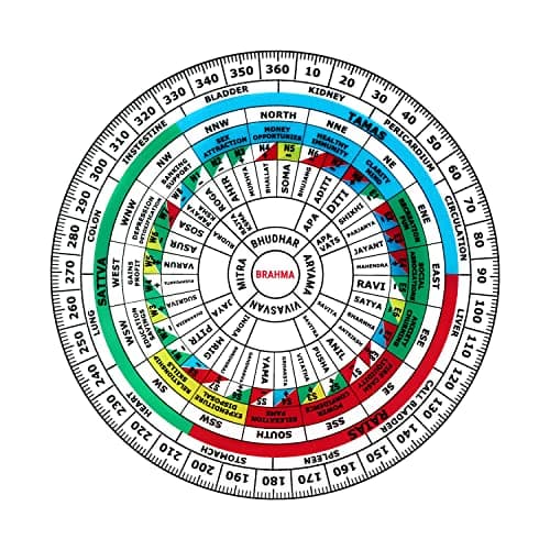 TREE MAISON CORONATING HOMES Acrylic Vastu Shakti Chakra | Size-12 Inch | Featuring 45 Devtas,16 Attributes | Health Chart | Rajas, Sattav, Tamas for vastu Remedy | Vastu Shakti Chakra | Pack of 1