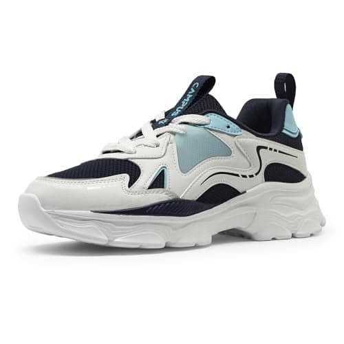 Campus Women's LIGHTINING WHT/Navy Sneakers -4UK/India 1 Pair