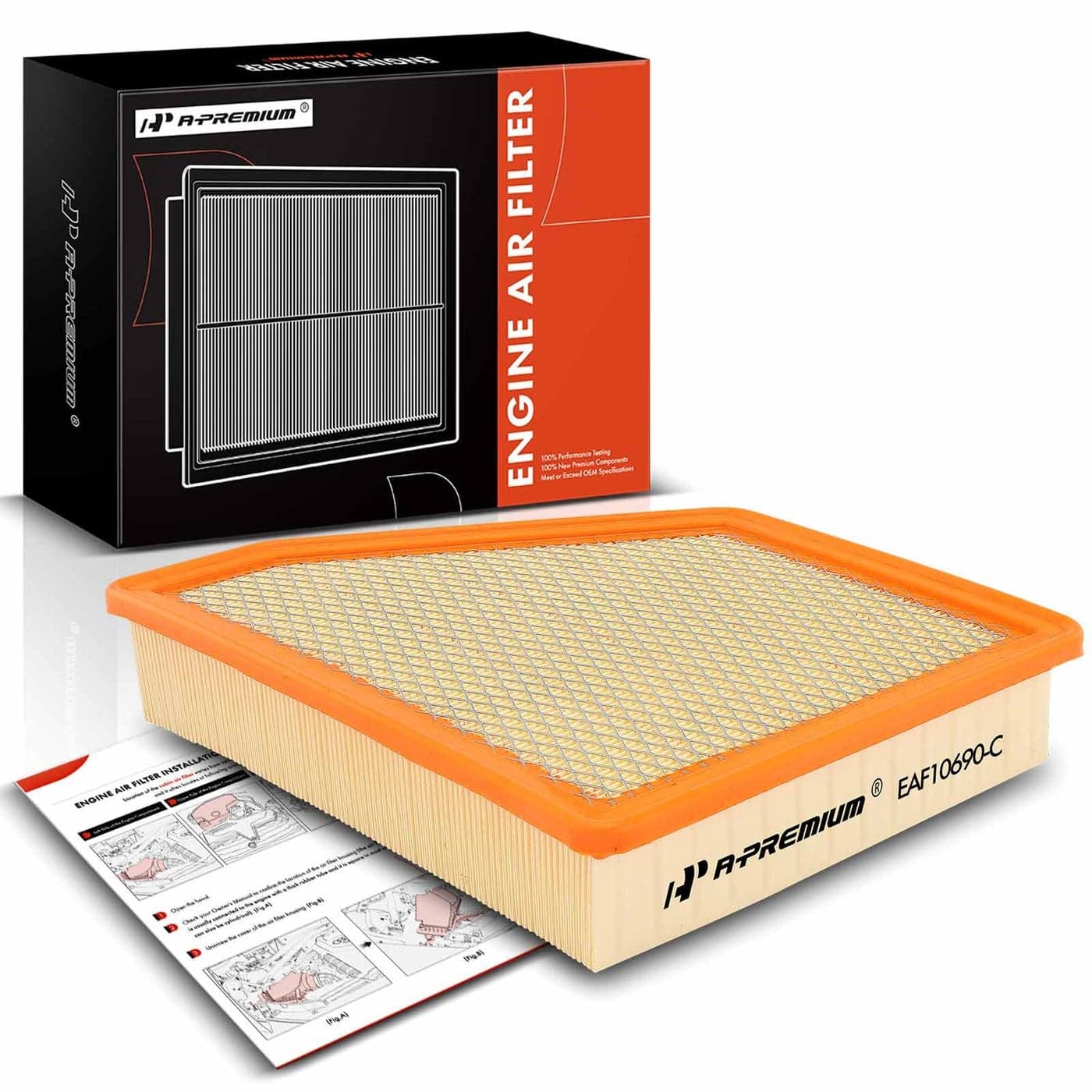 APremium Front Engine Air Filter Compatible with Chevrolet Camaro 20102015 36L 62L Replace 92196275