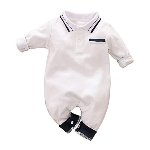 Hopscotch Baby Boys Cotton Solid Romper In White Color For Ages 12-24 Months (YYG-2700905)