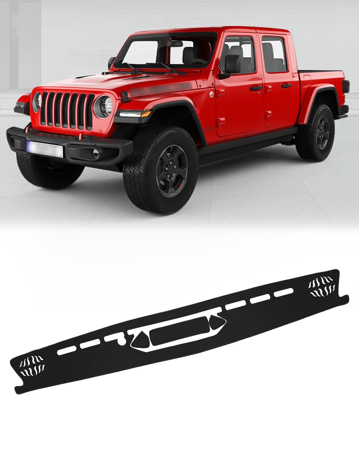 FIILINES Dash Cover Compatible with 20202024 Jeep Gladiator JT Dashboard Cover Mat for Gladiator Accessories Mesh Dash Mat NonSlip No Glare