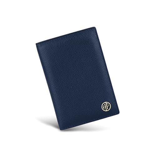 HAMMONDS FLYCATCHER Genuine Leather Passport Cover for Men, Passport Cover for Women, RFID Passport Holder for Men Travel Accessories for Men, Passport Bag for Men, 3 ATM Card Slots - Prussian Blue
