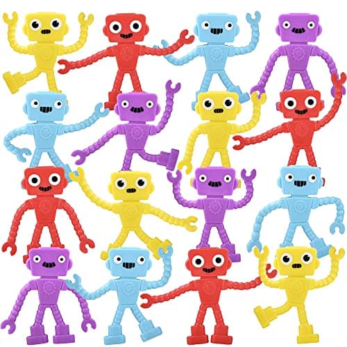 ArtCreativity 48 Pcs Robot Toys Bendable Figure Robot Toys for Kids 35 in 4 Vibrant Colors Mini Robots Party Favors Robots Fidget Toy for Birthday Party Favors Goodie Bag Stuffer Pinata Filler