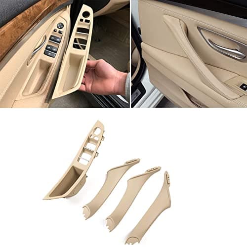 Jaronx 7PCS Door Handle Kit for BMW 5 Series F10/F11,Driver Side Window Switch Armrest+ Passenger Door Pull Handle+Window Switch Covers for BMW 520 523 525 528 530 535 (2010-2016) (Beige)