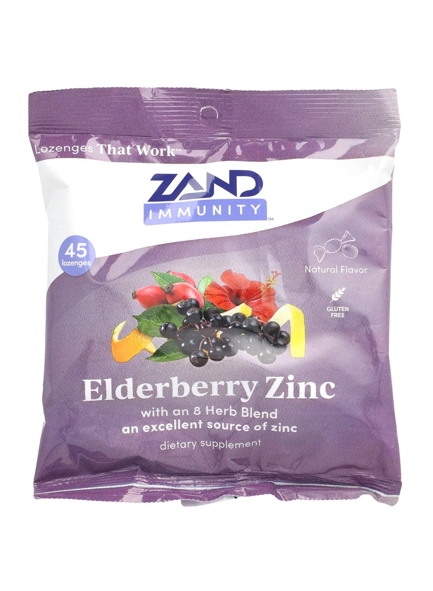Immunity, Elderberry Zinc, Natural, 45 Lozenges