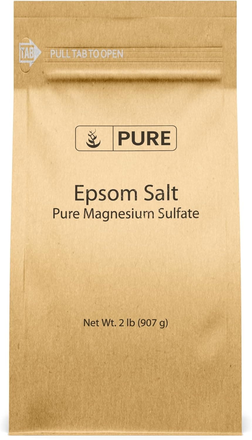 Pure Original Ingredients Epsom Salt 2 lb Pure Magnesium Sulfate Food Grade Soaking Solution