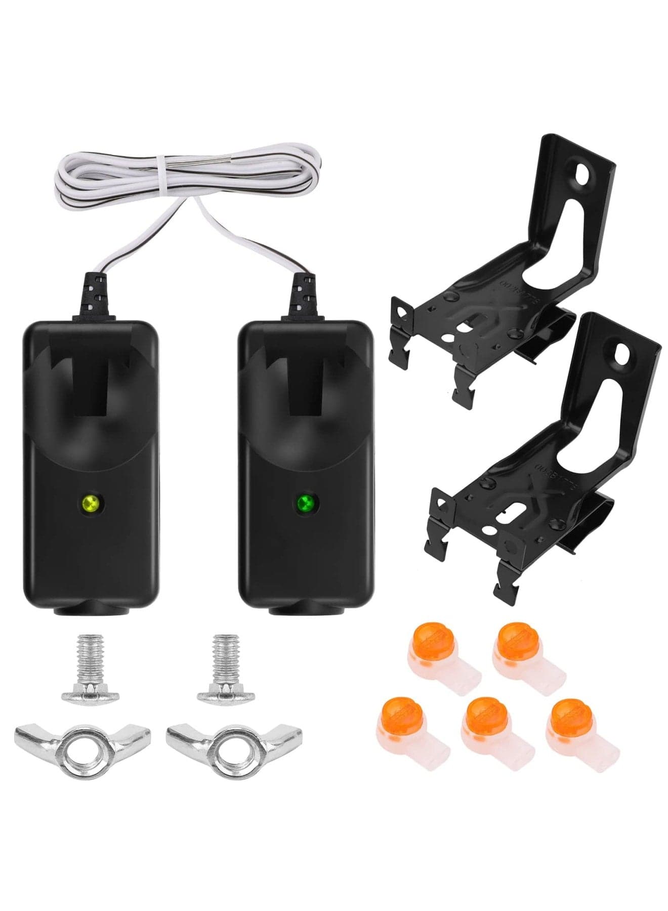 Garage Door Safety Sensor Beam Eyes, Garage Door Opener Parts, Garage Door Opener Compatible with Liftmaster/Sears/Chamberlain/Craftsman/Linear Replacement (41A5034, 801CB-P) (Beam Eyes + Bracket)
