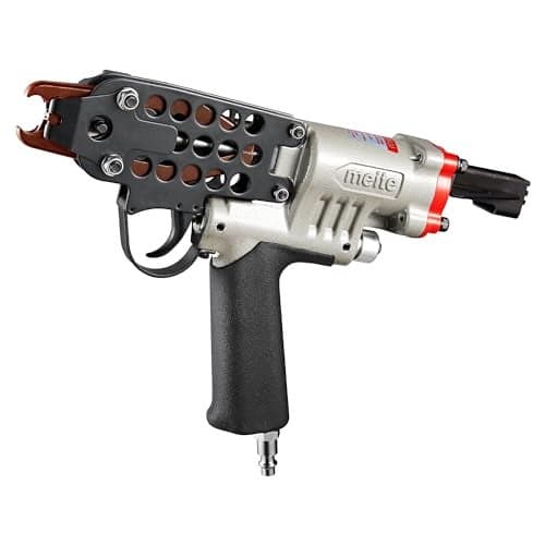 meite SC7C Pneumatic Hog Ring Gun, 15 Gauge 3/4" Crown Hog Ring Pliers, 5.5-6.0 mm Closure, Air C Ring Stapler for Mattress, Seat Assembly, Wire Cages, and Fencing