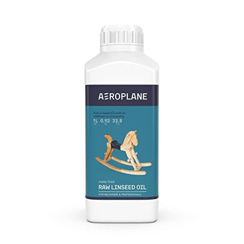 Aeroplane Brand - Raw Linseed Oil - Used for Wood Finishing & Restoration, Sports Equipment, Wall Base Coat & Putty, Tools & Hardware - Natural Wood Varnish 1L
