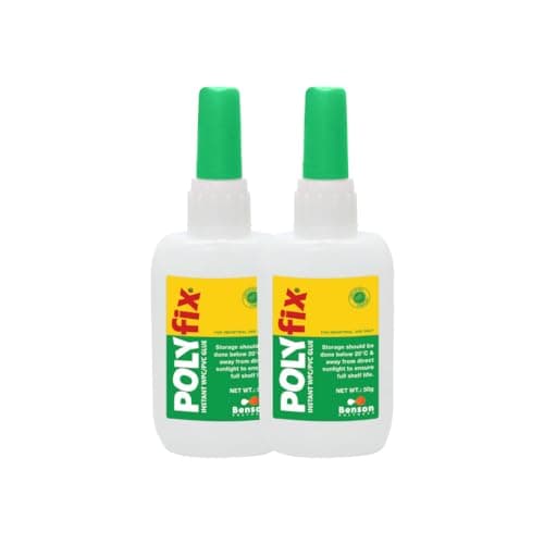 POLYfix Instant WPC/PVC Glue For Wood,Mica,Acrylic Sheets, Ceramics, Stone, WPC/PVC boards, Gypsum,Charcoal Sheet, Korean Sheet, Metal Strip, Stone, Banding Tape etc. 50g (Pack of 2)