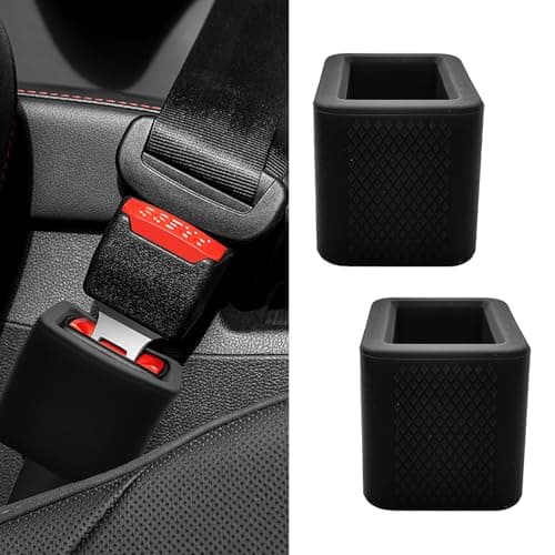 2Pack Silicone Safety Belt Buckle Holder Booster NonSlip Buckle Fixer for Easy Upright Access Universal Car Safety Belt Aid for Kids and Seniors Black